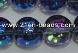 CNC305 15.5 inches 14mm round AB-color white crystal beads