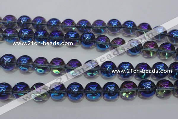 CNC305 15.5 inches 14mm round AB-color white crystal beads