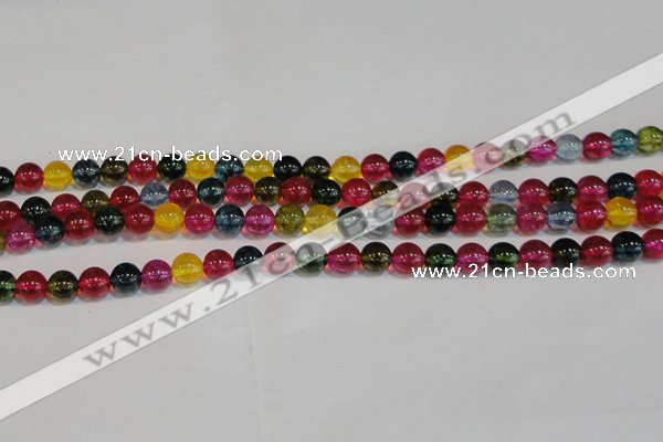 CNC452 15.5 inches 8mm round dyed natural white crystal beads