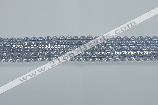 CNC509 15.5 inches 6mm round dyed natural white crystal beads