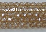 CNC516 15.5 inches 4mm faceted round dyed natural white crystal beads