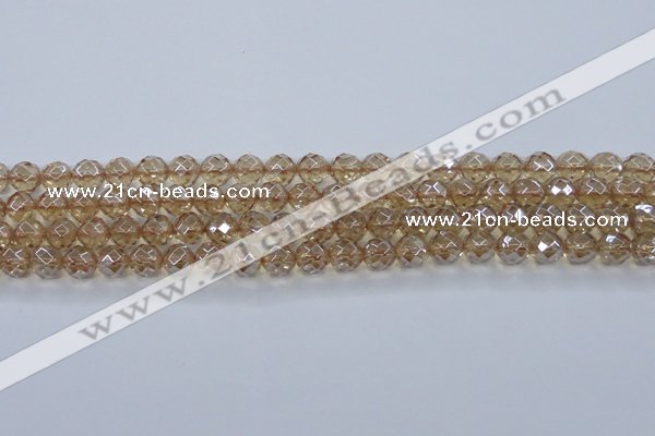 CNC519 15.5 inches 10mm faceted round dyed natural white crystal beads