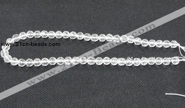 CNC52 15.5 inches 8mm faceted round grade A natural white crystal beads