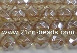 CNC520 15.5 inches 12mm faceted round dyed natural white crystal beads