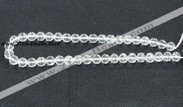 CNC53 15.5 inches 10mm faceted round grade A natural white crystal beads