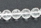 CNC54 15.5 inches 12mm faceted round grade A natural white crystal beads