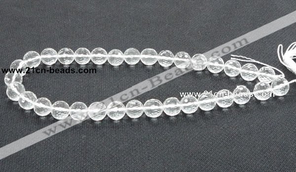 CNC54 15.5 inches 12mm faceted round grade A natural white crystal beads