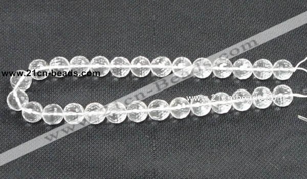 CNC55 15.5 inches 14mm faceted round grade A natural white crystal beads