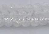 CNC551 15.5 inches 6mm round natural crackle white crystal beads