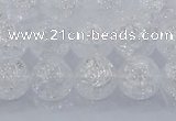 CNC552 15.5 inches 8mm round natural crackle white crystal beads