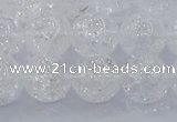 CNC553 15.5 inches 10mm round natural crackle white crystal beads