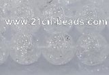 CNC554 15.5 inches 12mm round natural crackle white crystal beads