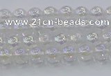 CNC560 15.5 inches 4mm round plated crackle white crystal beads