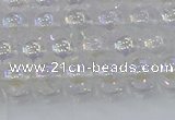 CNC561 15.5 inches 6mm round plated crackle white crystal beads