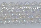 CNC570 15.5 inches 6mm round plated natural white crystal beads