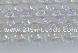 CNC571 15.5 inches 8mm round plated natural white crystal beads