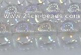 CNC573 15.5 inches 12mm round plated natural white crystal beads