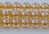 CNC576 15.5 inches 6mm round plated natural white crystal beads