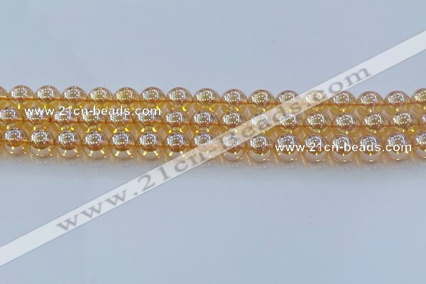 CNC578 15.5 inches 10mm round plated natural white crystal beads