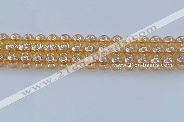 CNC579 15.5 inches 12mm round plated natural white crystal beads