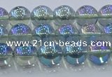 CNC583 15.5 inches 8mm round plated natural white crystal beads