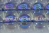 CNC592 15.5 inches 14mm round plated natural white crystal beads