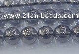 CNC594 15.5 inches 6mm round plated natural white crystal beads