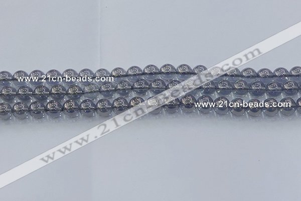 CNC594 15.5 inches 6mm round plated natural white crystal beads