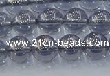 CNC595 15.5 inches 8mm round plated natural white crystal beads