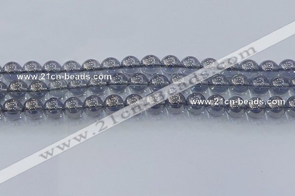 CNC597 15.5 inches 12mm round plated natural white crystal beads