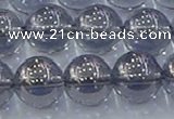 CNC598 15.5 inches 14mm round plated natural white crystal beads