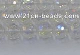 CNC600 15.5 inches 4mm faceted round plated natural white crystal beads