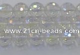 CNC601 15.5 inches 6mm faceted round plated natural white crystal beads