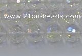 CNC602 15.5 inches 8mm faceted round plated natural white crystal beads