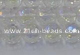 CNC603 15.5 inches 10mm faceted round plated natural white crystal beads