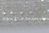 CNC607 15.5 inches 4mm faceted round plated natural white crystal beads