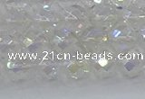 CNC609 15.5 inches 8mm faceted round plated natural white crystal beads