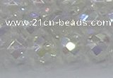 CNC612 15.5 inches 14mm faceted round plated natural white crystal beads