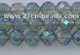 CNC626 15.5 inches 4mm faceted round plated natural white crystal beads