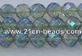 CNC627 15.5 inches 6mm faceted round plated natural white crystal beads