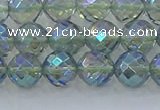 CNC628 15.5 inches 8mm faceted round plated natural white crystal beads