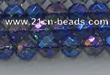 CNC633 15.5 inches 6mm faceted round plated natural white crystal beads