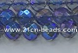 CNC634 15.5 inches 8mm faceted round plated natural white crystal beads