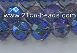 CNC635 15.5 inches 10mm faceted round plated natural white crystal beads