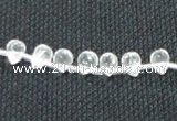 CNC64 5*7mm faceted teardrop grade A natural white crystal beads