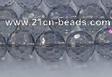 CNC641 15.5 inches 10mm faceted round plated natural white crystal beads