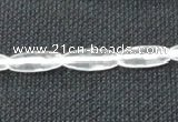 CNC65 6*16mm faceted rice grade A natural white crystal beads