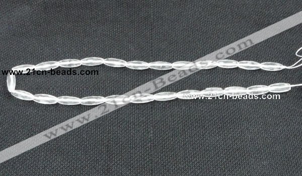 CNC65 6*16mm faceted rice grade A natural white crystal beads