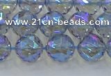 CNC659 15.5 inches 10mm faceted round plated natural white crystal beads