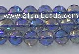 CNC663 15.5 inches 6mm faceted round plated natural white crystal beads